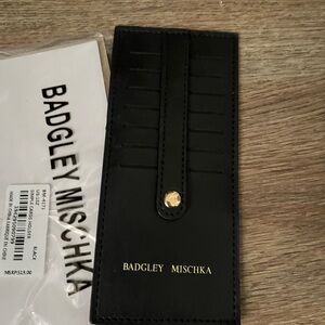 Badgley Mischka Elegant Black Card Holder